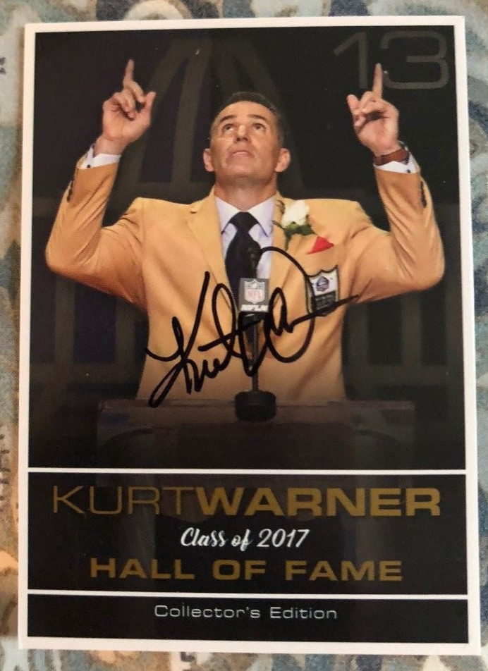 Kurt Warner signed autographed Bible Card Special Edition Hall of Fame 2017