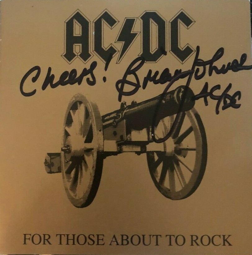 Brian Johnson signed autographed CD booklet AC/DC Rare For Those About to Rock