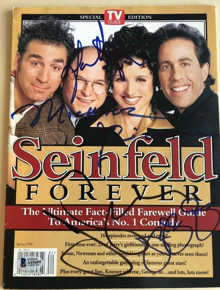 Seinfeld cast Michael Richards signed autographed TV guide magazine BECKETT COA