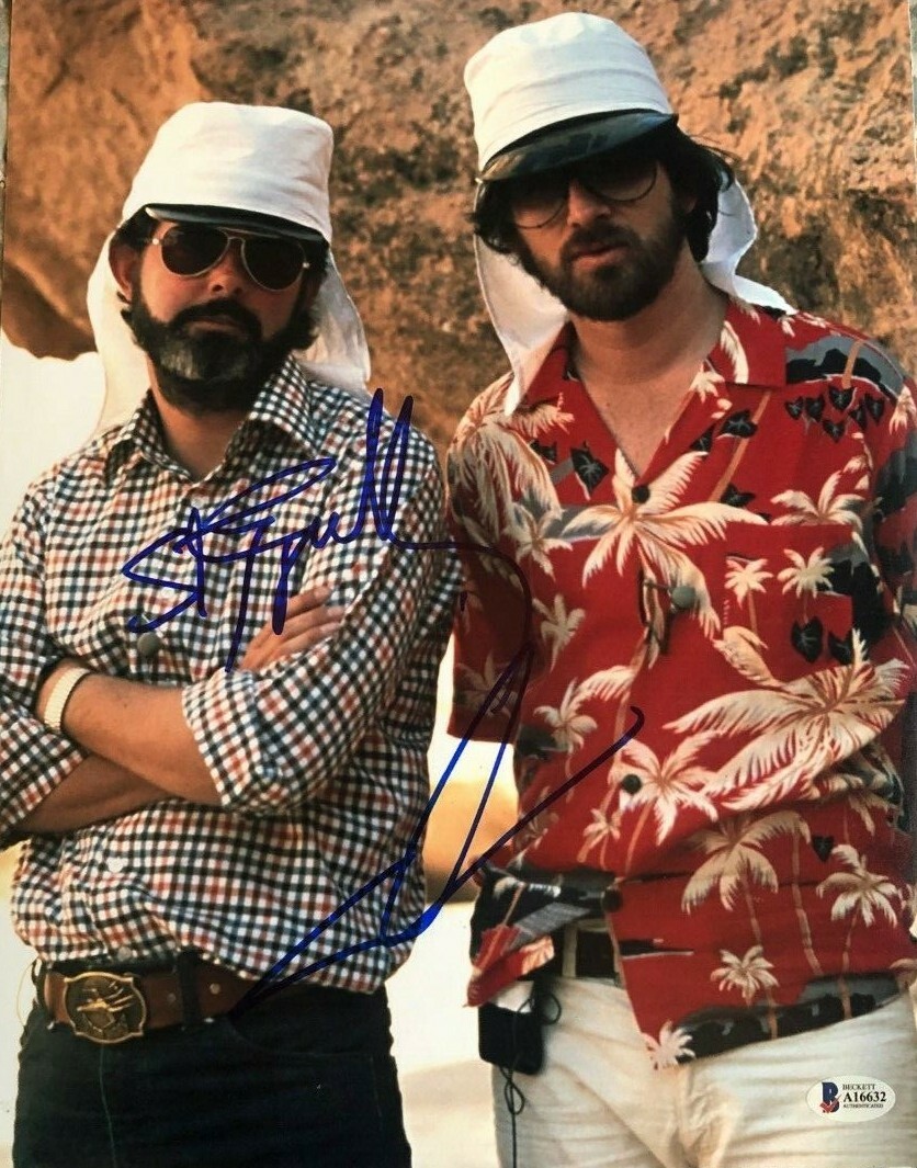 George Lucas Steven Spielberg signed autographed 11x14 photo Indiana Jones COA