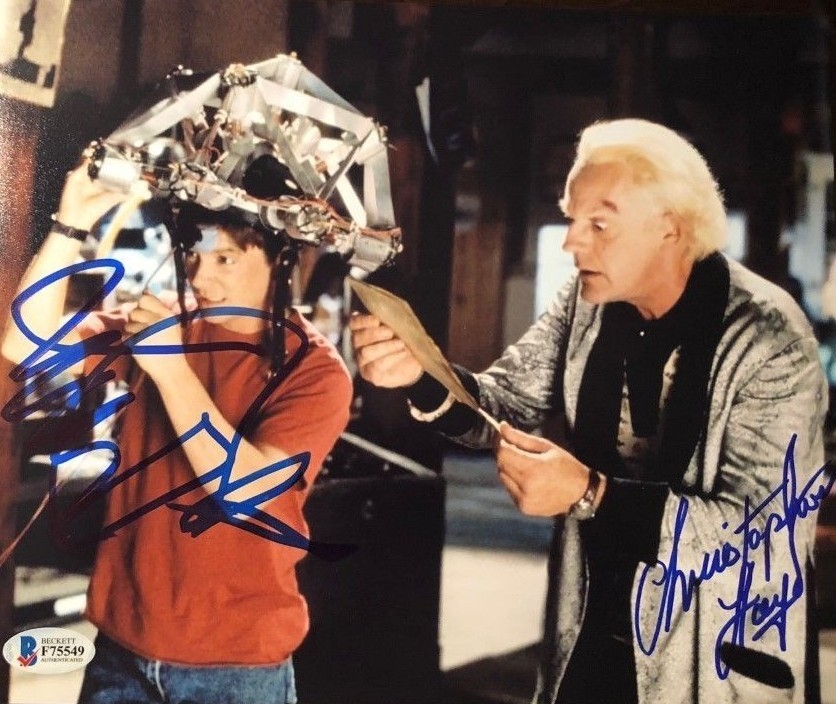 Michael J Fox Christopher Lloyd signed autographed 8x10 Photo Becket BAS COA