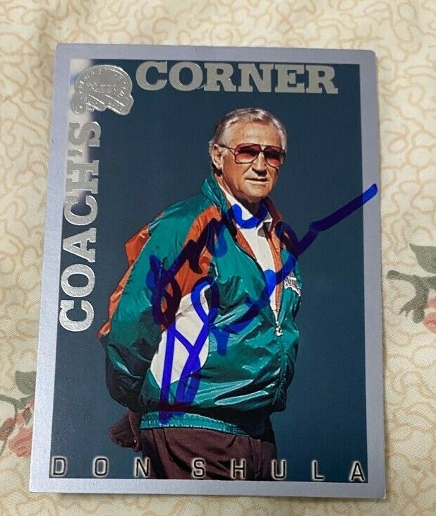 Don Shula signed autographed 2000 Fleer Coach's Corner Miami Dolphins COACH