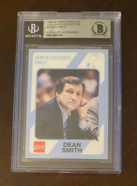 Dean Smith signed autographed 1990 Trading Card UNC North Carolina