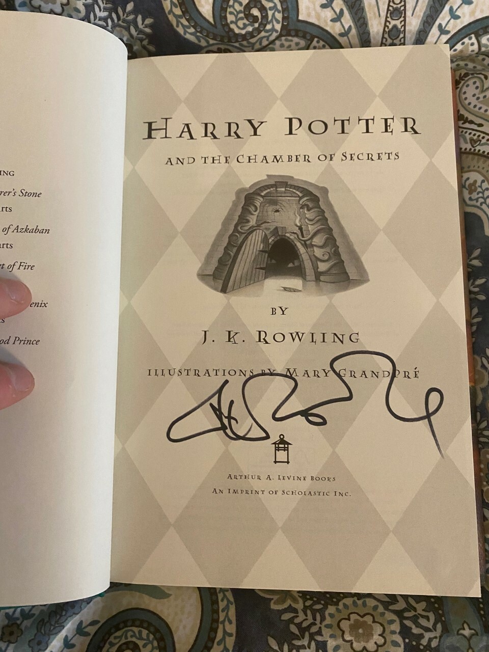 J.K. JK Rowling signed autographed Harry Potter and the Chamber of Secrets