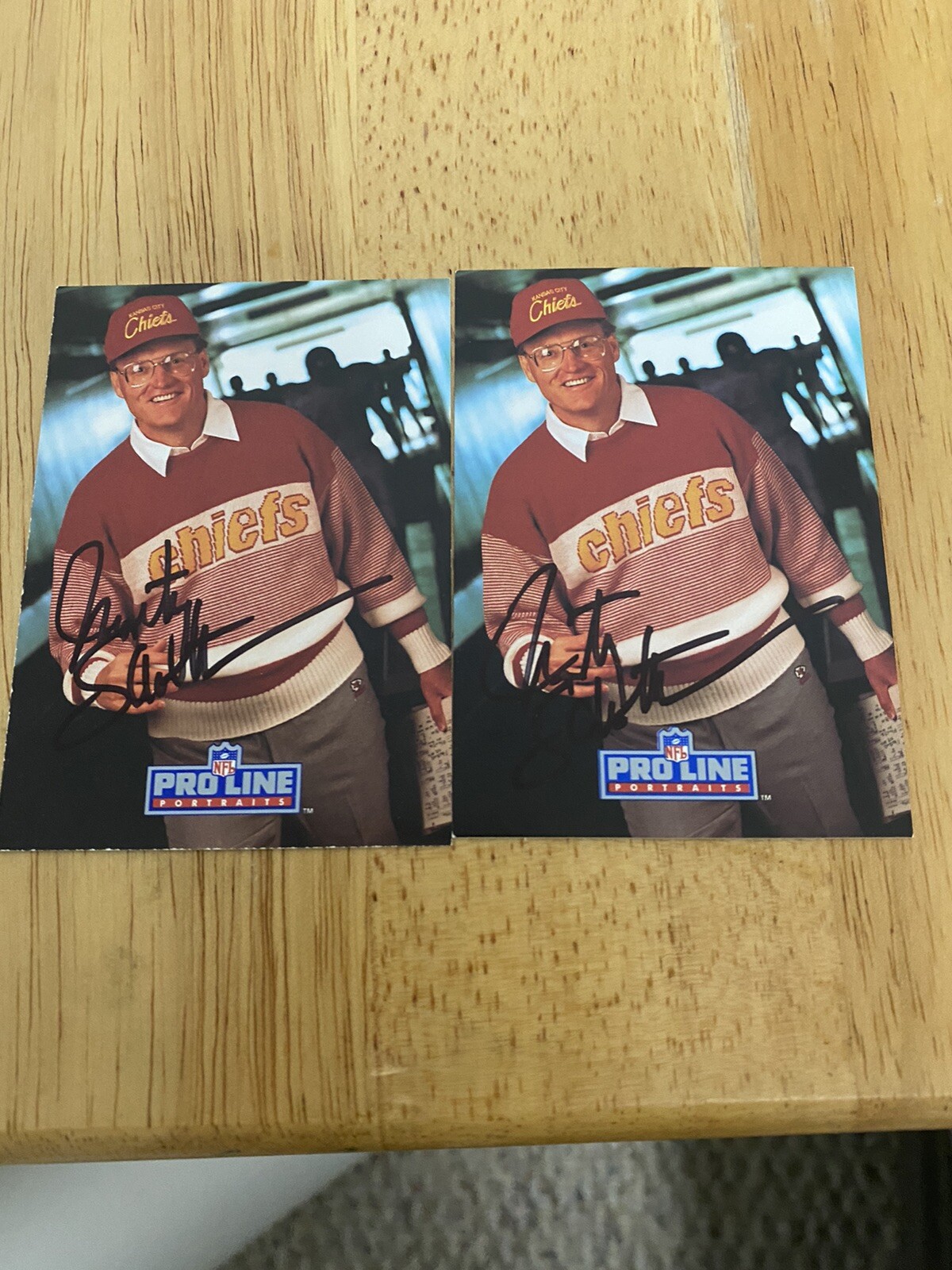 Marty schottenheimer signed autographed card lot (2) Pro Line Kansas City Chiefs
