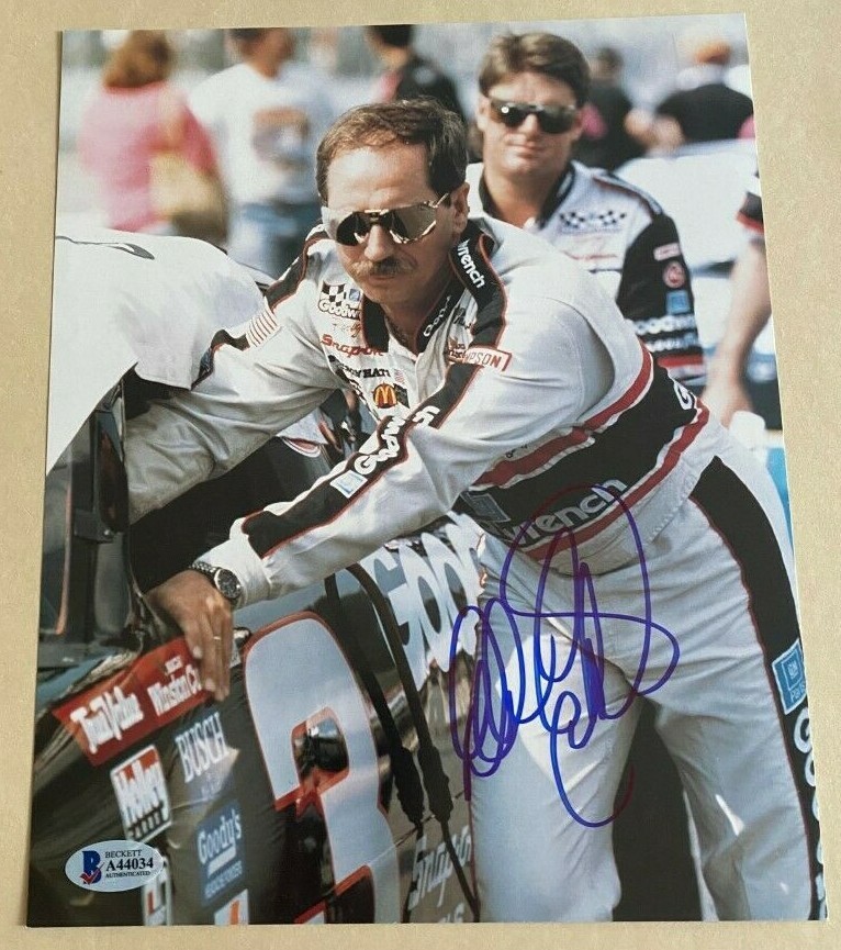 Dale Earnhardt Senior Signed Autographed 8x10 Photo NASCAR Beckett COA