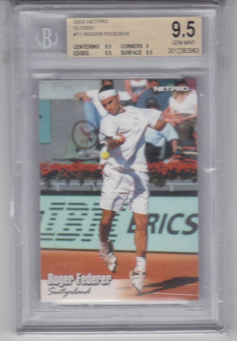 2003 NETPRO GLOSSY ROGER FEDERER #G-11 G11 ROOKIE CARD RC BGS 9.5 GEM MINT COLLECTIBLE MEMORABILIA