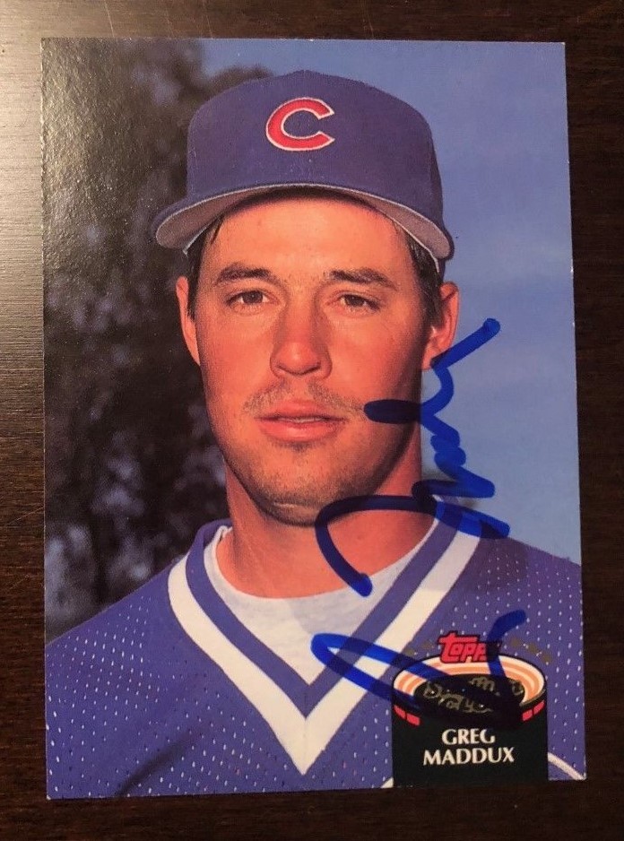 Greg Maddux signed autographed 1992 Topps Stadium Club