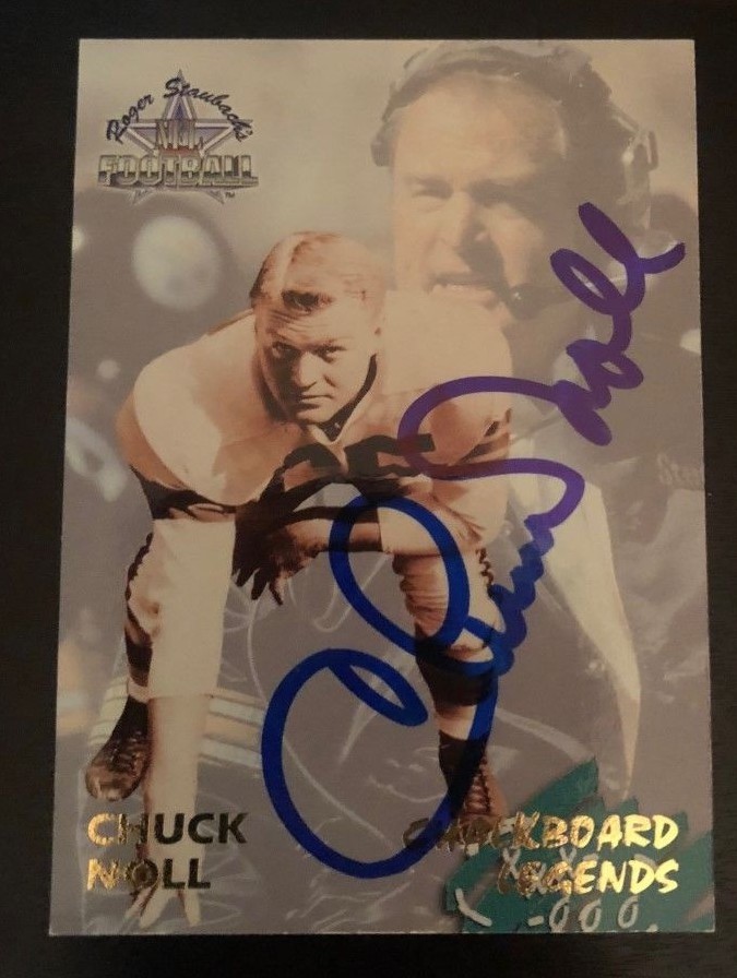 Chuck Noll signed autographed football card 1994 Ted Williams Football