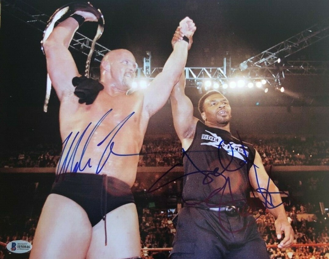 Mike Tyson Stone Cold Steve Austin signed autographed 11x14 photo Beckett COA