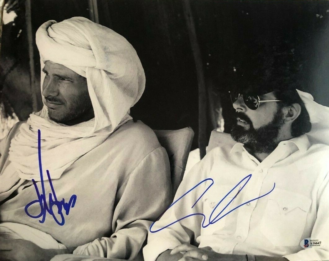 George Lucas Harrison Ford signed autographed 11x14 photo Indiana Jones BECKETT