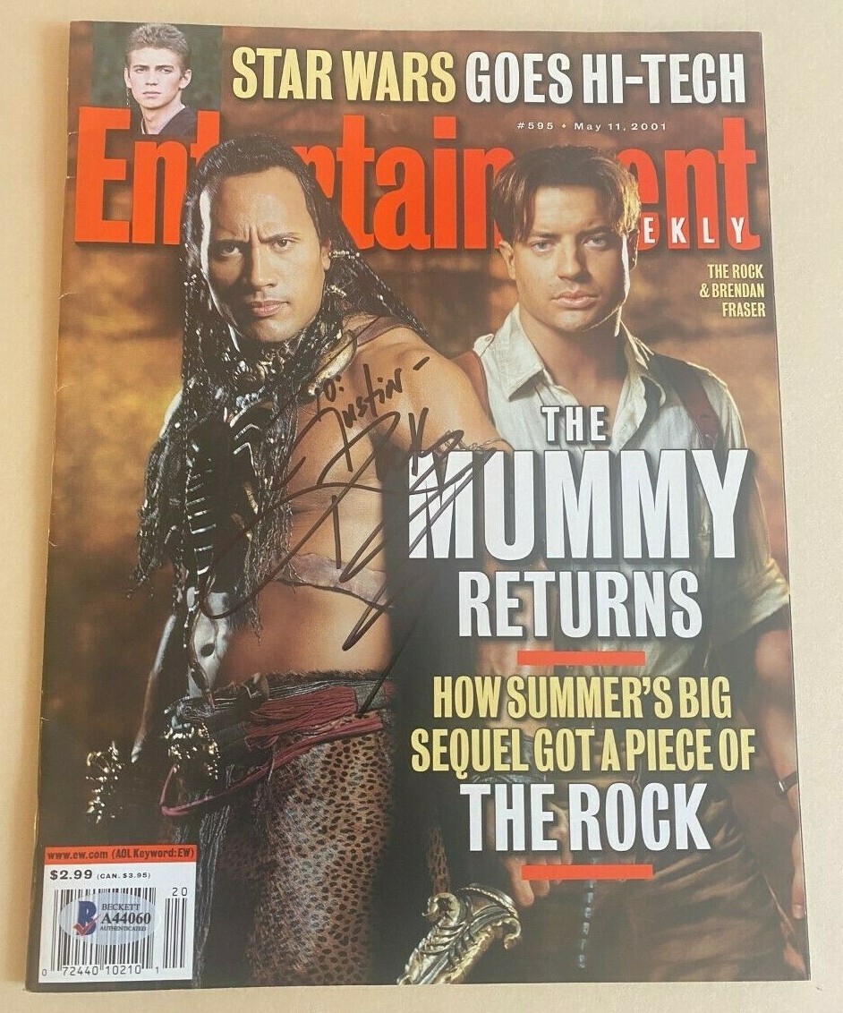 Dwayne Johnson the rock signed autographed Entertainment Weekly Magazine COA