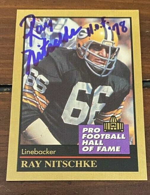 Ray Nitschke signed autographed 1991 Enor Pro Football Hall of Fame Trading Card