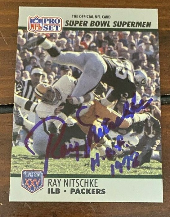 Ray Nitschke signed autographed 1990 Pro Set Super Bowl Supermen Card