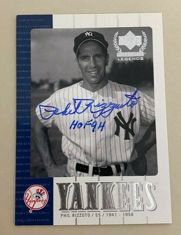 Phil Rizzuto signed autographed Upper Deck 2000 Yankee Legends Card