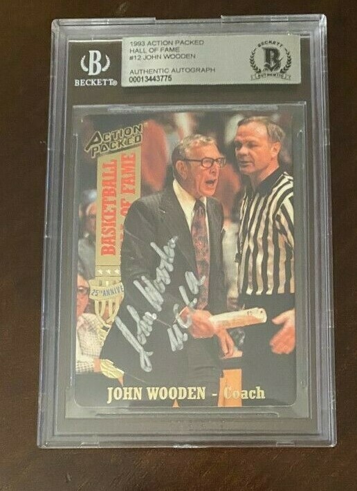 John Wooden signed autographed 1993 Action Packed Card Hall of Fame