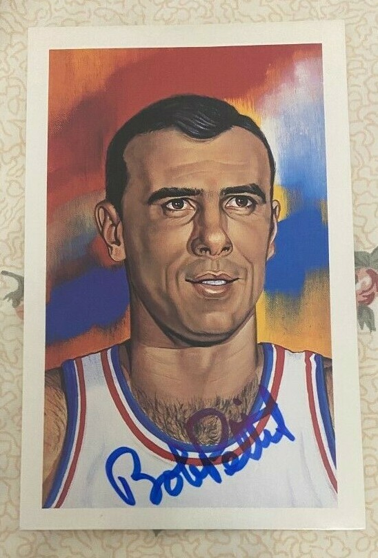 Bob Pettit signed autographed Hall of Fame Postcard Indiana Hoosiers Ron Lewis