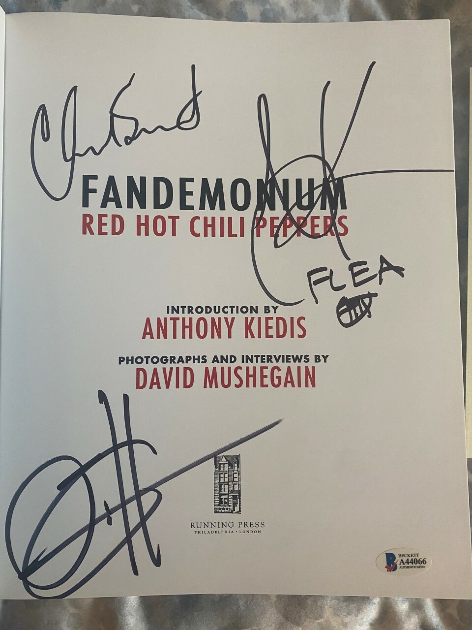 Red Hot Chili Peppers signed autographed book Anthony Kiedis Flea COA