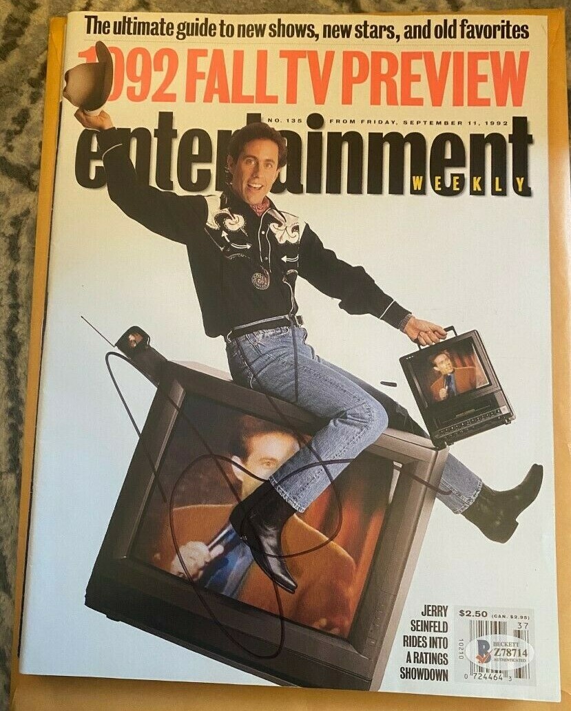 Jerry Seinfeld Signed autographed Entertainment Weekly Magazine No Label COA