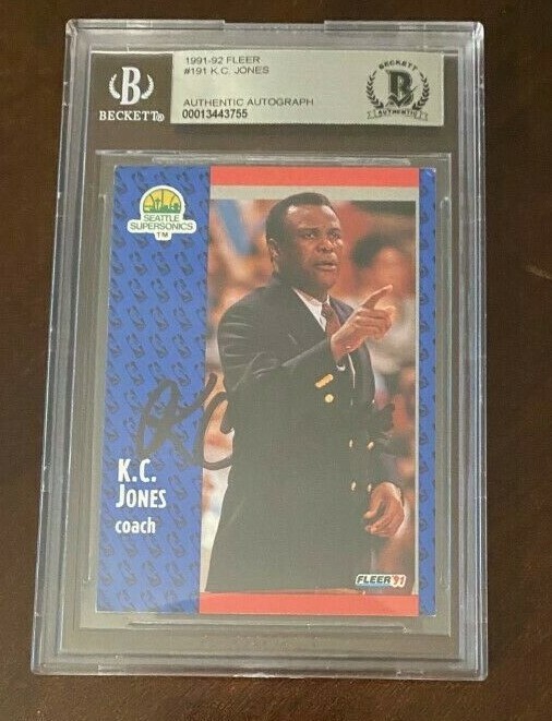 K.C. Jones signed autographed 1991-1992 Fleer Card Boston Celtics RARE