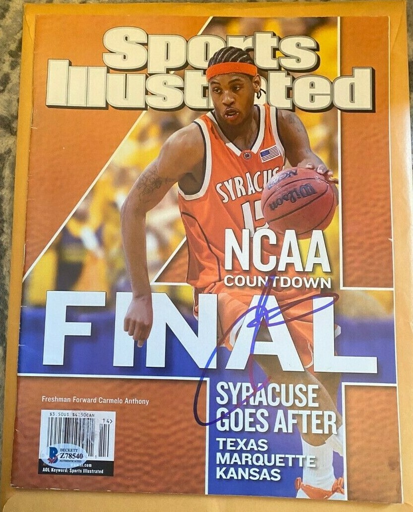 Carmelo Anthony signed autographed Sports Illustrated Magazine Syracuse COA