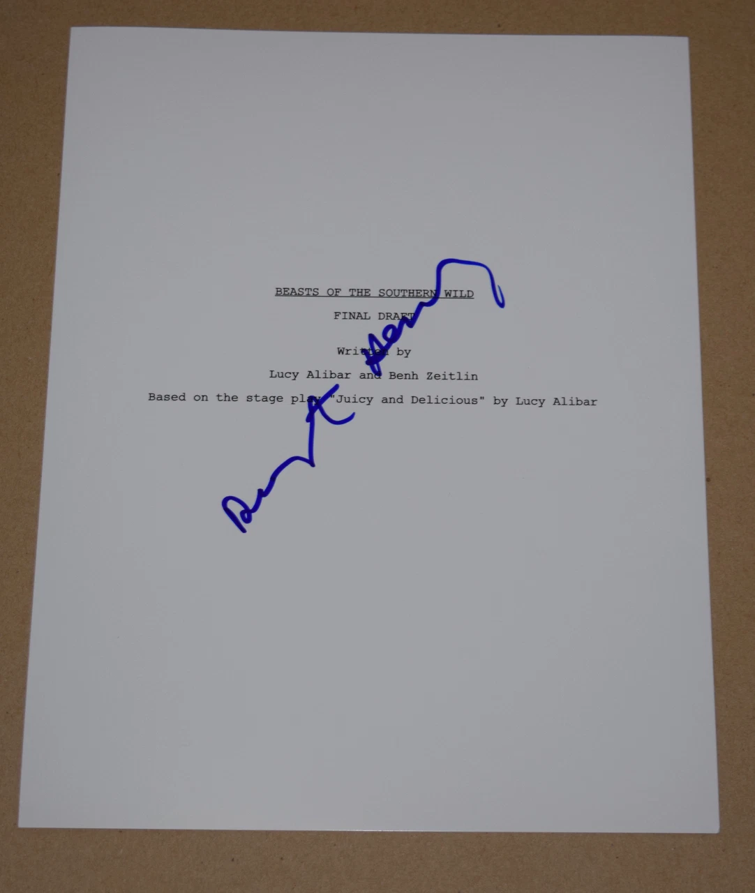 DWIGHT HENRY SIGNED AUTOGRAPHED BEASTS OF THE SOUTHERN WILD MOVIE SCRIPT COA COLLECTIBLE MEMORABILIA