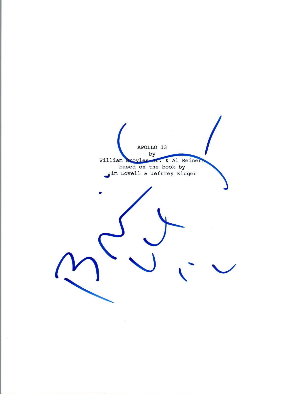 Brian Grazer Signed Autographed APOLLO 13 Movie Script COA VD