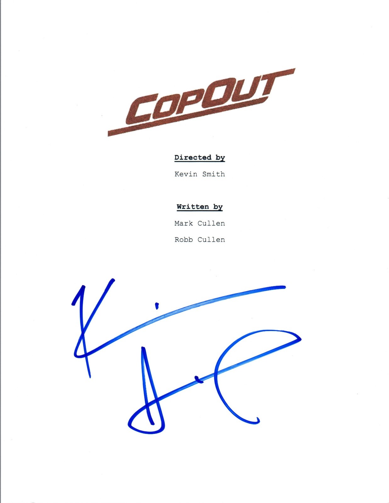 Kevin Smith Signed Autographed COP OUT Full Movie Script COA VD