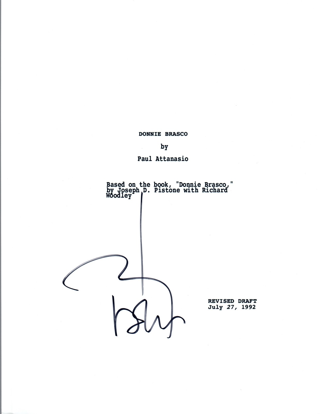 Johnny Depp Signed Autographed DONNIE BRASCO Movie Script COA VD