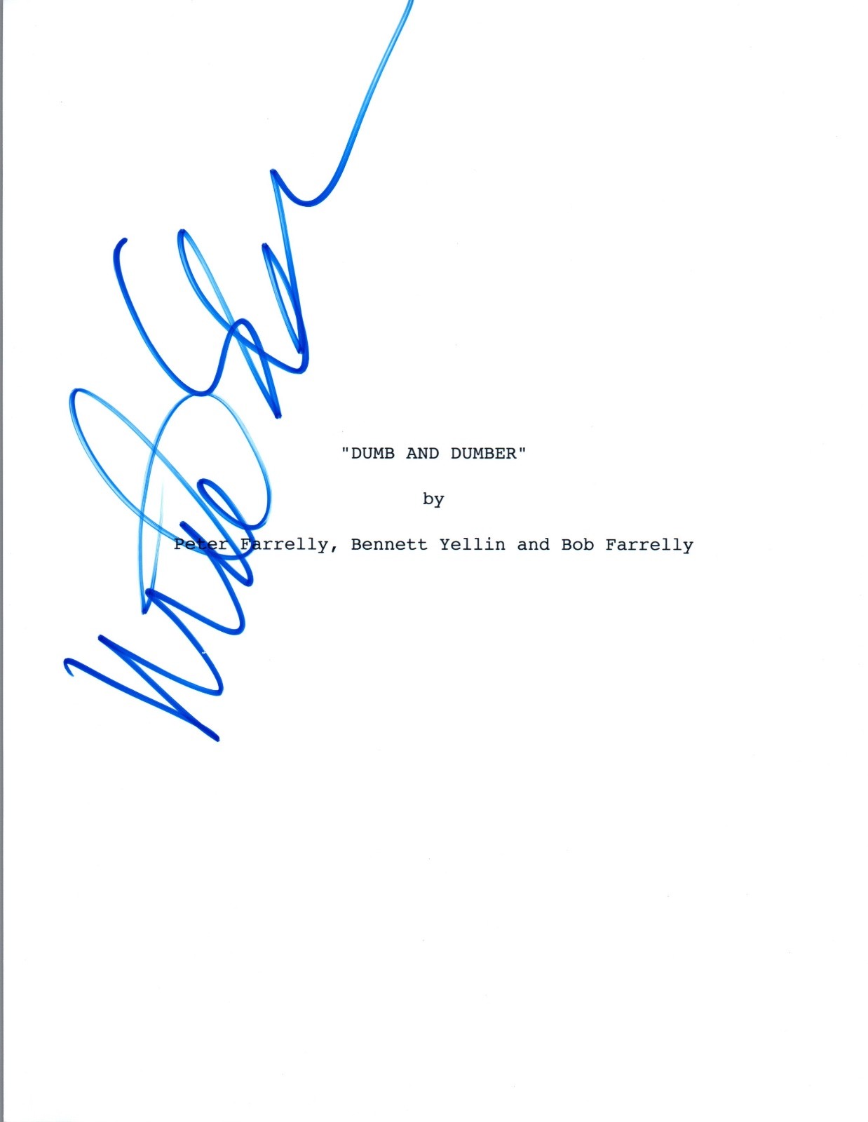Mike Starr Signed Autographed DUMB AND DUMBER Movie Script COA VD