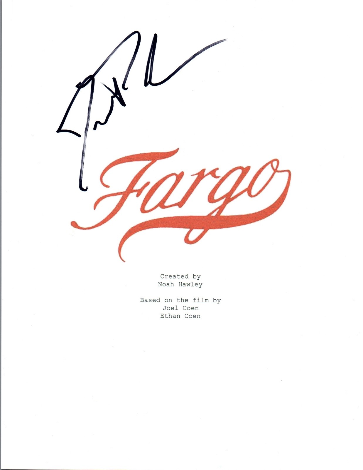 Jesse Plemons Signed Autographed FARGO Pilot Episode Script COA VD
