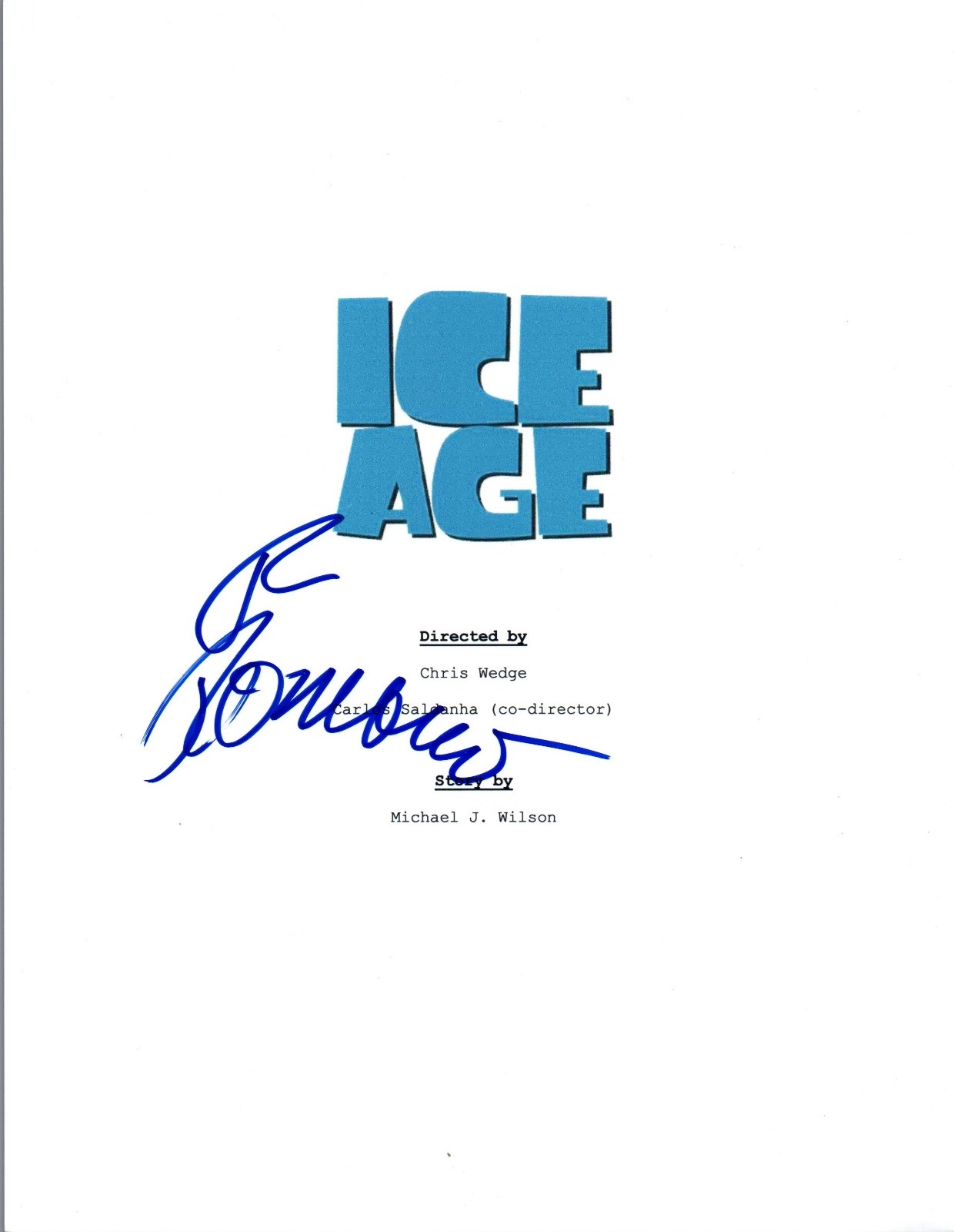 Ray Romano Signed Autographed ICE AGE Full Movie Script COA VD