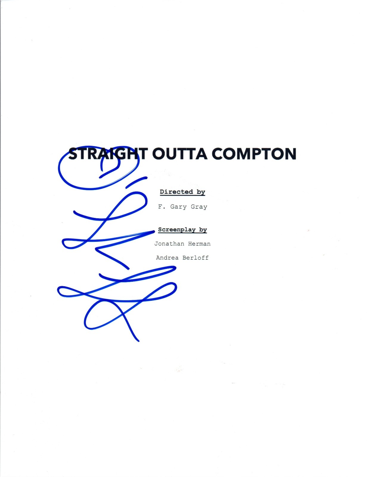 O'Shea Jackson Signed Autographed STRAIGHT OUTTA COMPTON Movie Script COA VD