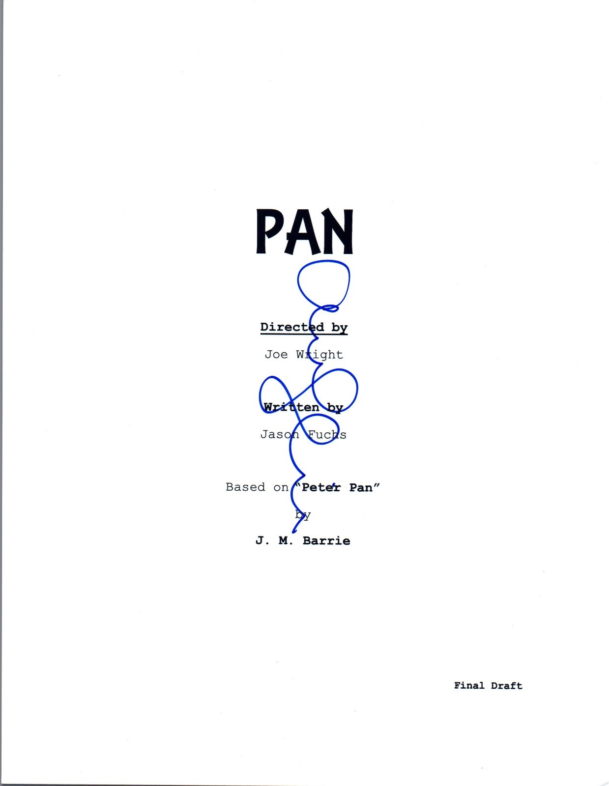 Amanda Seyfried Signed Autographed PAN Full Movie Script COA VD