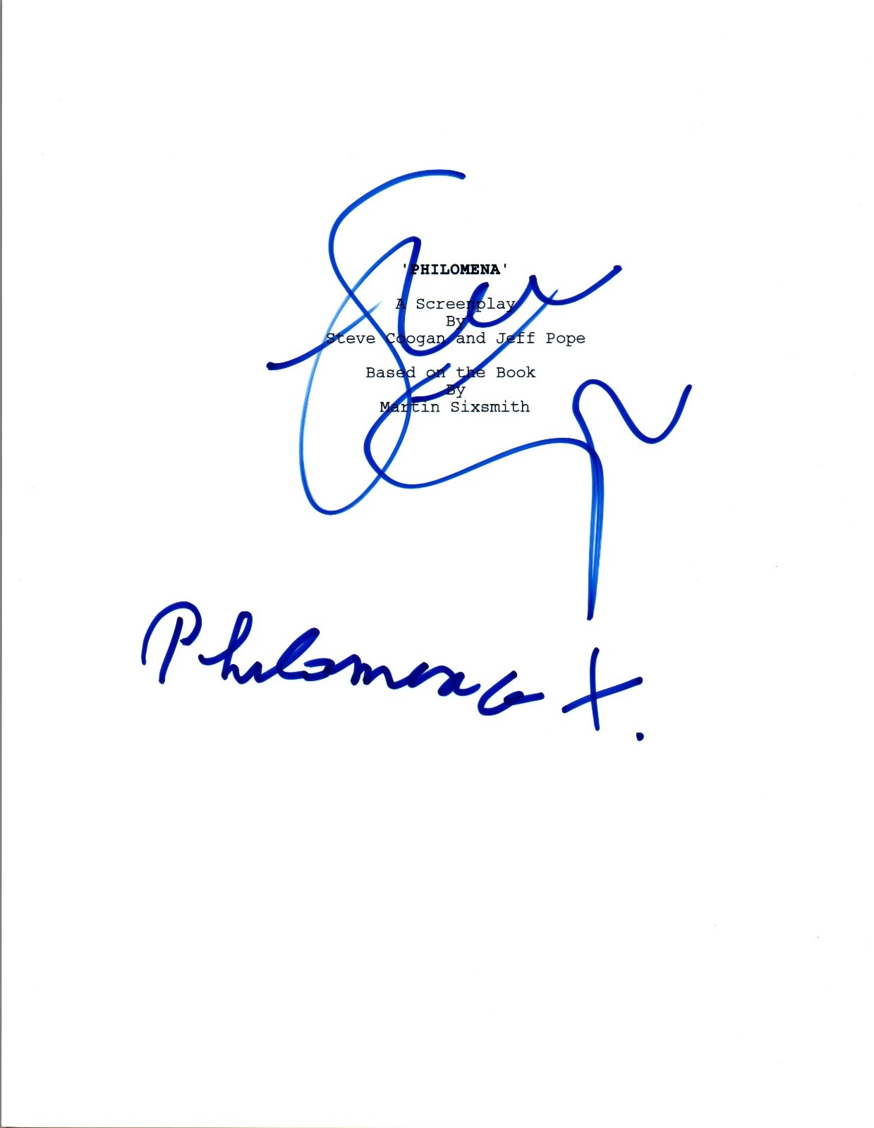 Steve Coogan & Philomena Lee Signed Autograph PHILOMENA Full Movie Script COA VD