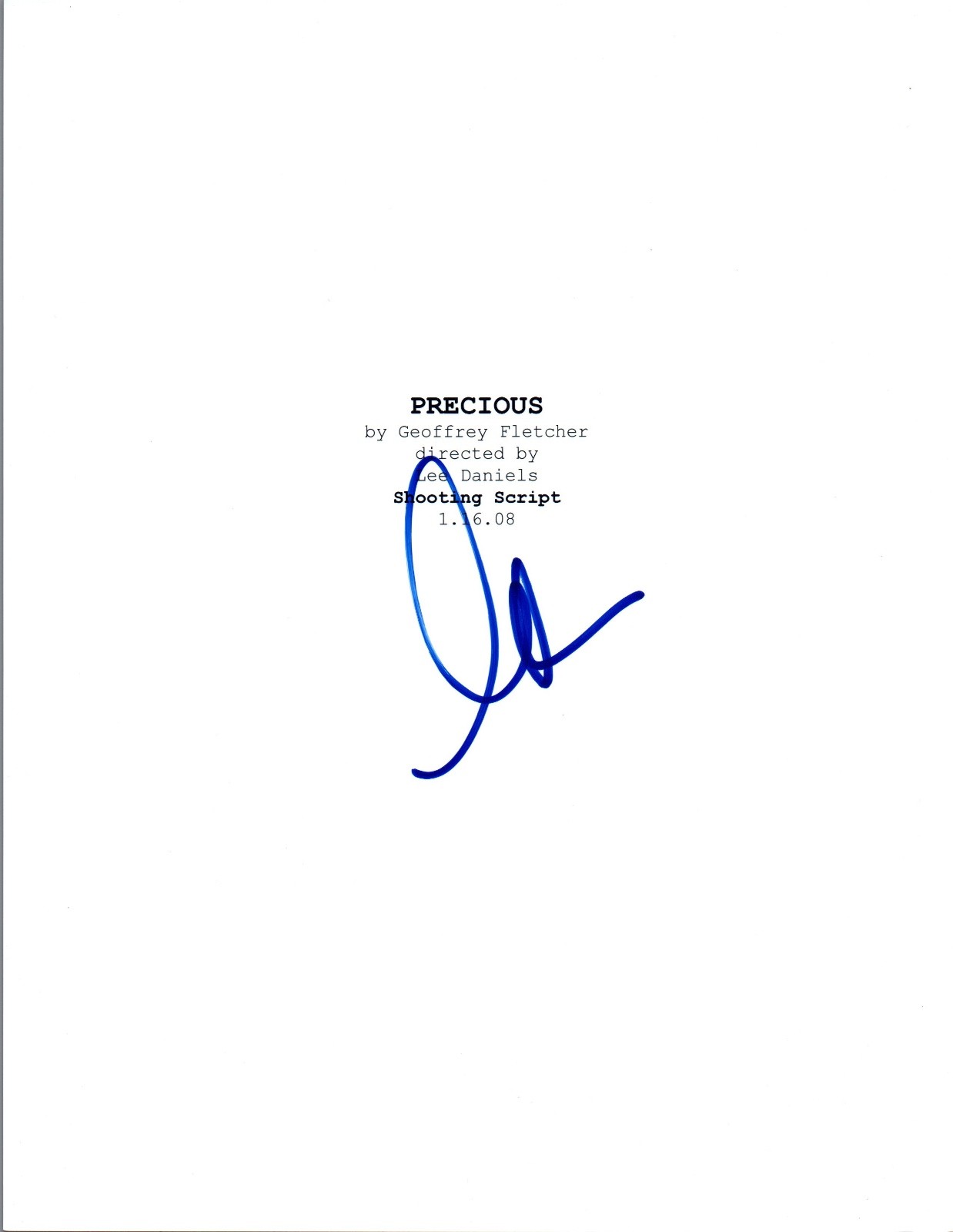 Lee Daniels Signed Autographed PRECIOUS Full Movie Script COA VD