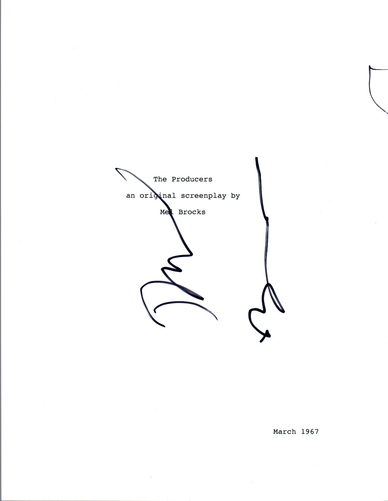 Mel Brooks Signed Autographed THE PRODUCERS Movie Script COA VD