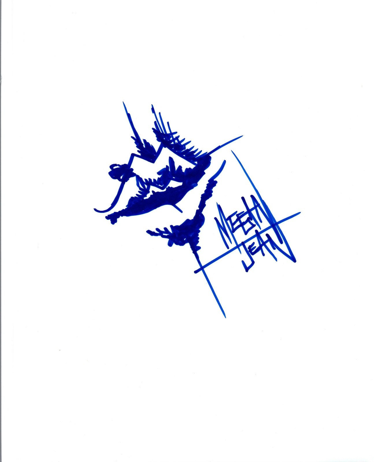 Megan Jean Morris Signed Autograph Hand Drawn Sketch Tattoo Artist COA VD