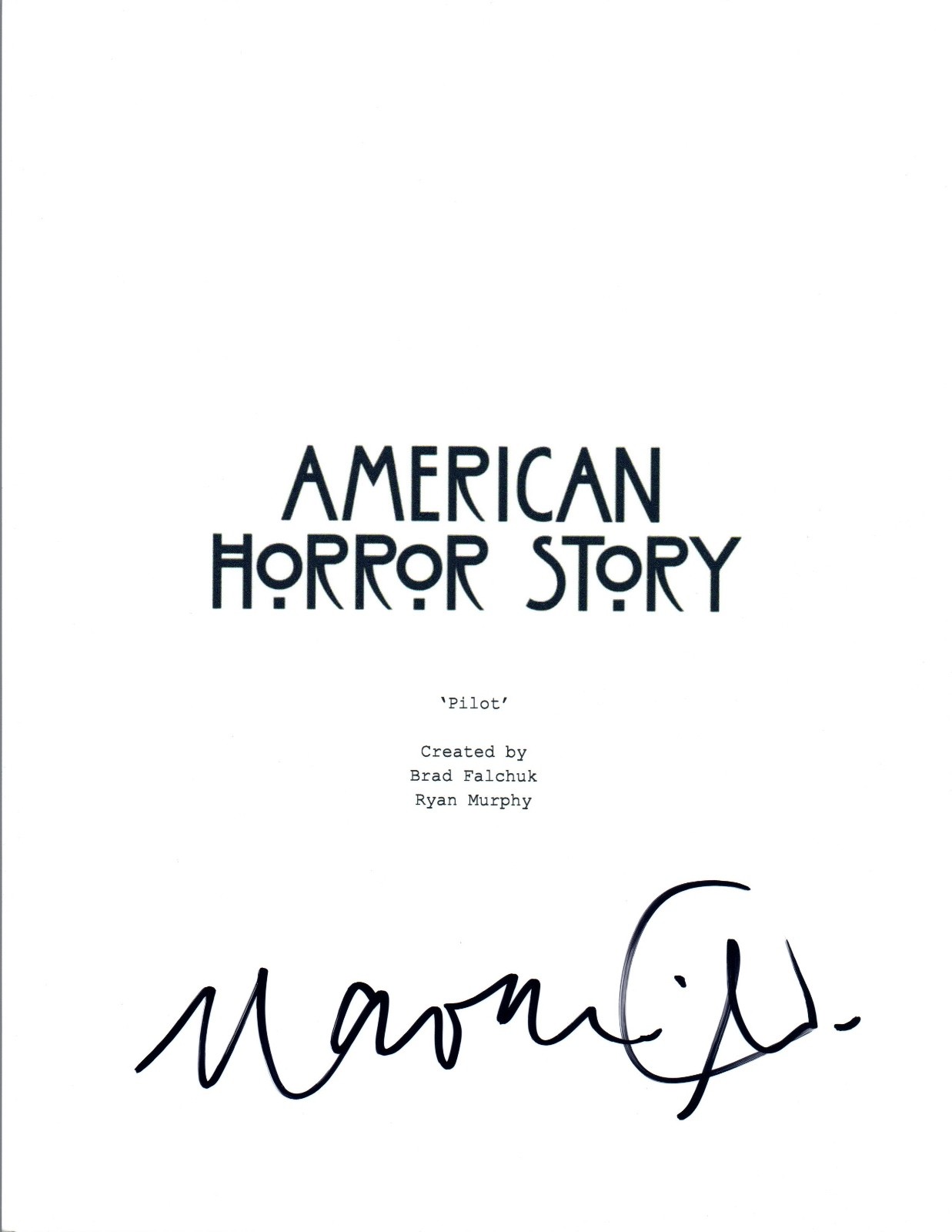 Naomi Grossman Signed Autographed AMERICAN HORROR STORY Pilot Script COA VD