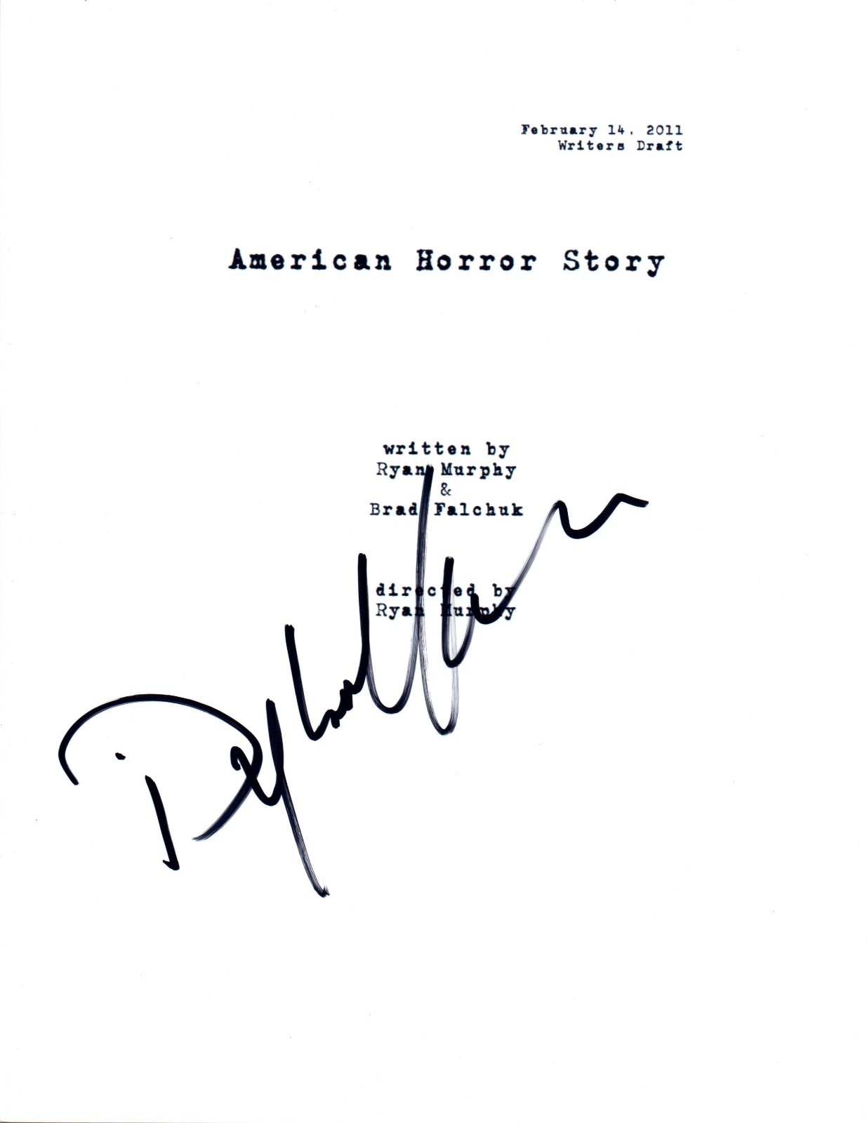 Dylan McDermott Signed Autographed AMERICAN HORROR STORY Pilot Script COA VD