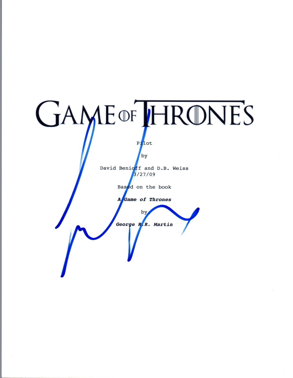 Finn Jones Signed Autographed Game of Thrones Pilot Episode Script COA VD