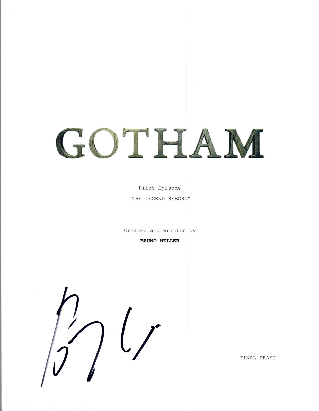 Ben McKenzie Signed Autographed GOTHAM Pilot Episode Script COA VD