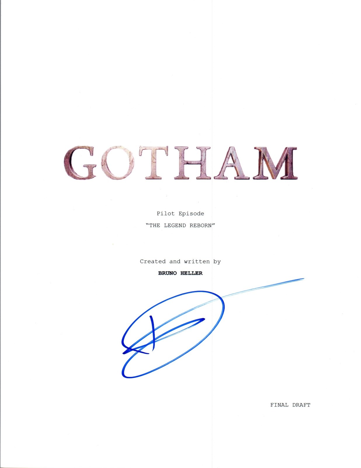 Donal Logue Signed Autographed GOTHAM Pilot Episode Script COA VD