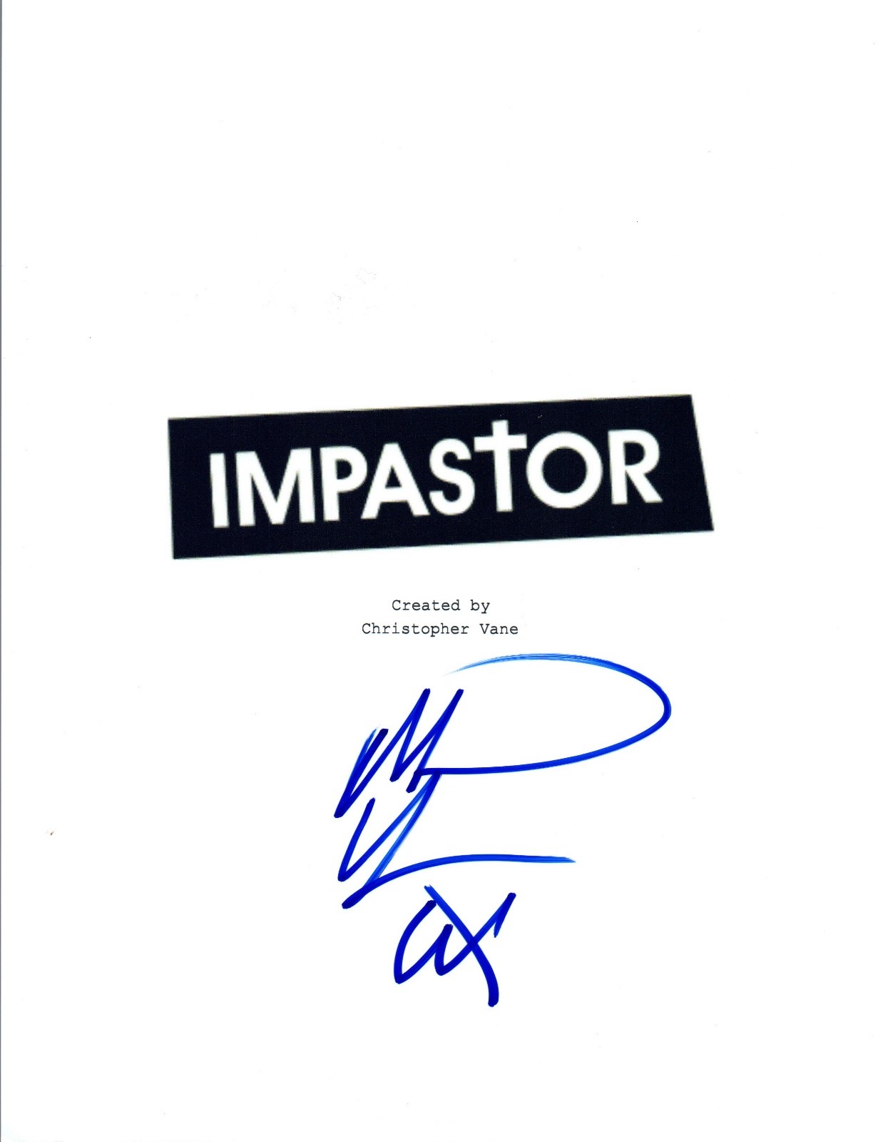 Michael Rosenbaum Signed Autographed IMPASTOR Pilot Episode Script COA VD
