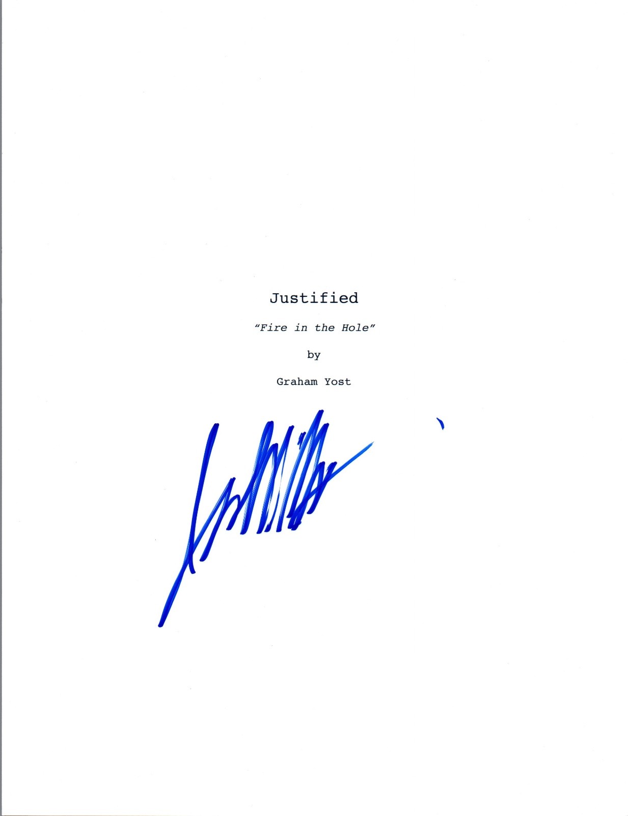 Jacob Pitts Signed Autographed JUSTIFIED Pilot Episode Script COA VD