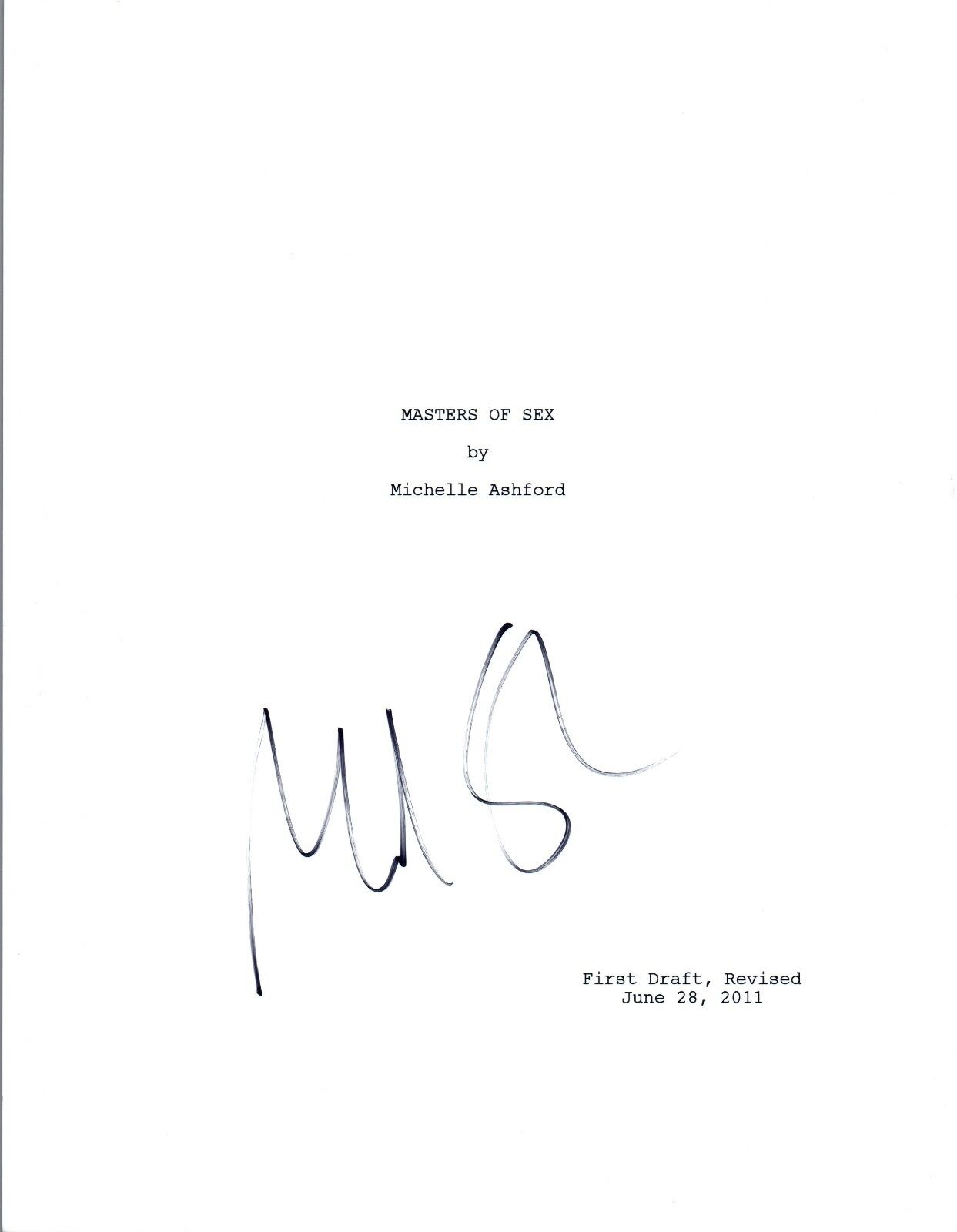 Michael Sheen Signed Autographed MASTERS OF SEX Pilot Episode Script COA VD