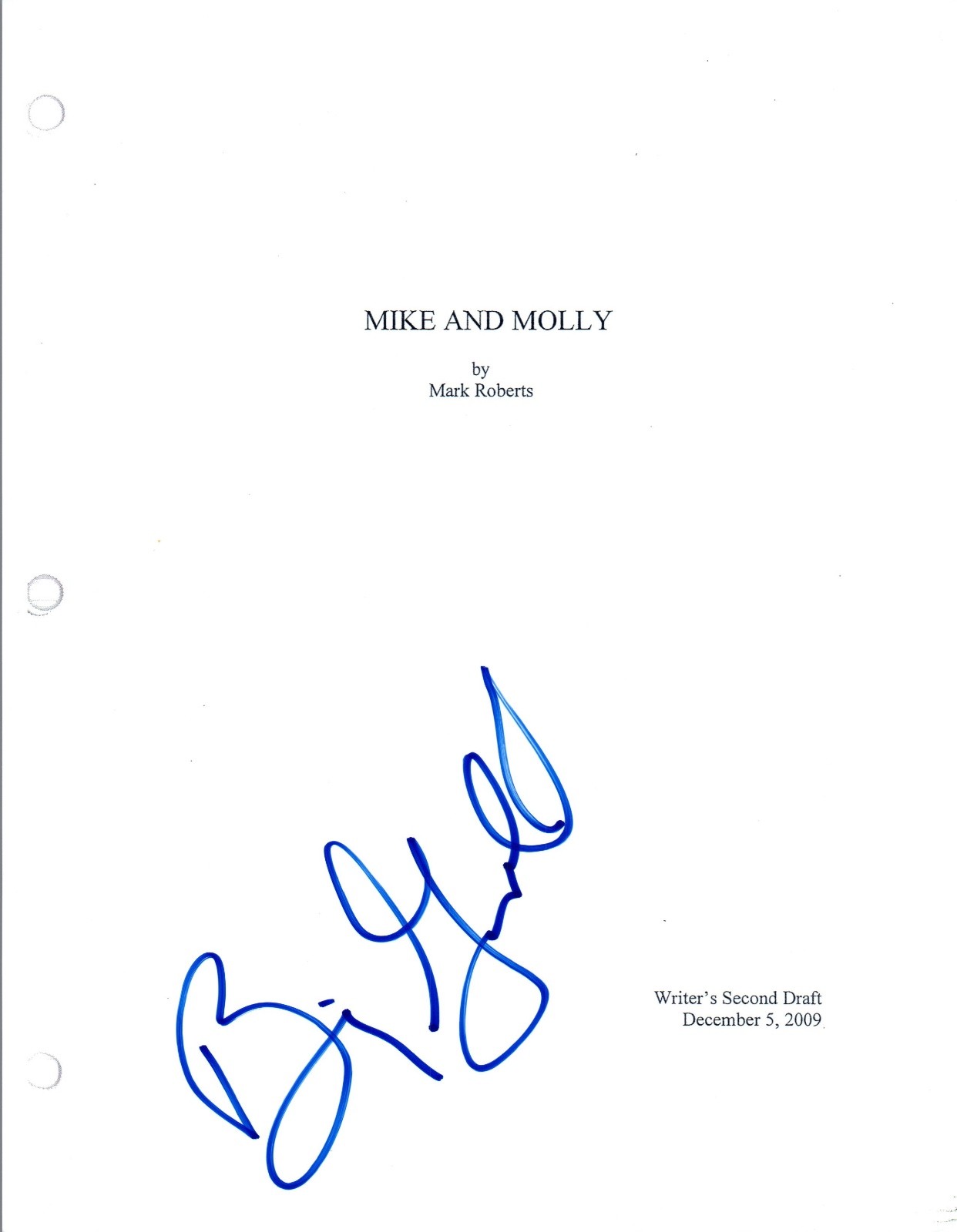 Billy Gardell Signed Autographed MIKE & MOLLY Pilot Episode Script COA VD