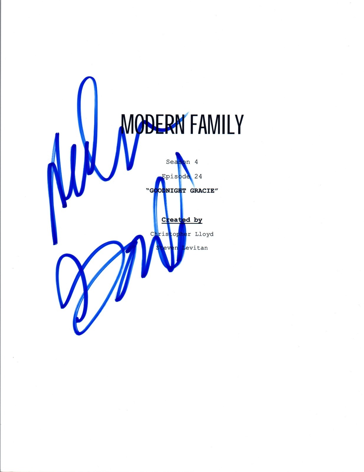 Nolan Gould Signed Autograph MODERN FAMILY Goodnight Gracie S4 E24 Script COA VD
