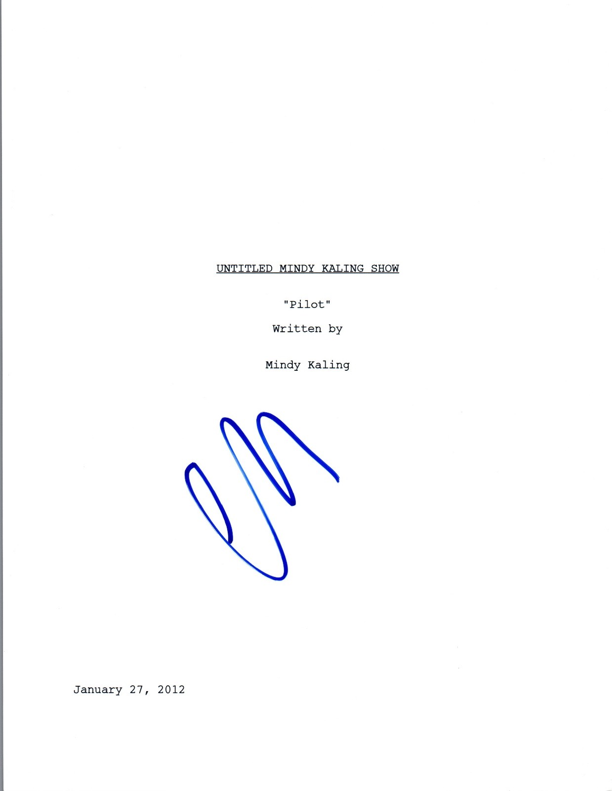 Ike Barinholtz Signed Autographed THE MINDY PROJECT Pilot Episode Script COA VD