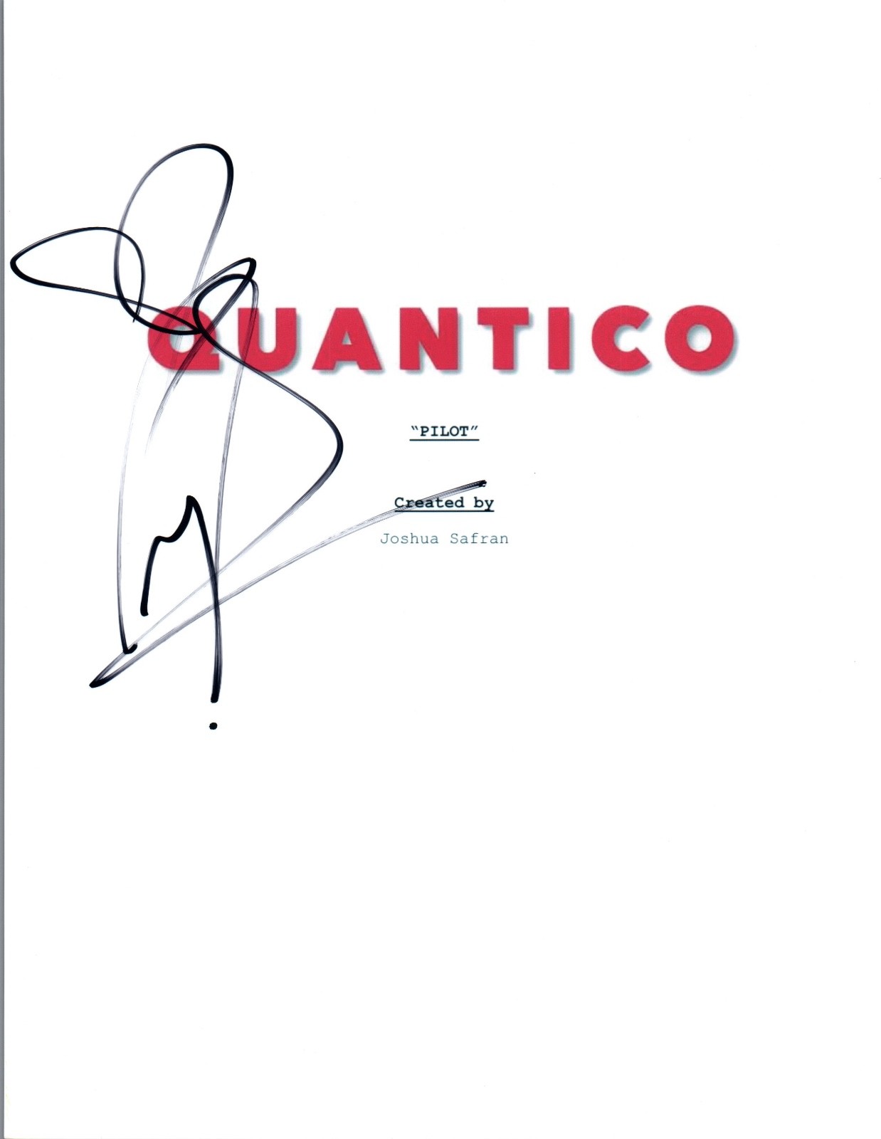 PRIYANKA CHOPRA SIGNED AUTOGRAPHED QUANTICO PILOT SCRIPT COA COLLECTIBLE MEMORABILIA